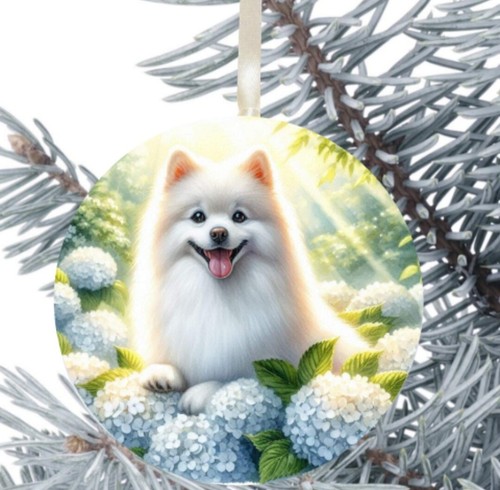 Samoyed dog hanging bauble - dog,