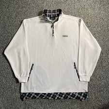 VTG Adidas 90s Tennis 1/4 Zip Sweatshirt Retro White Waffle Sweater Men's Large