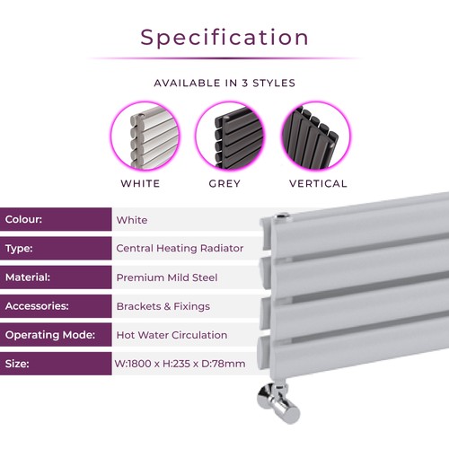 White horizontal designer - white,