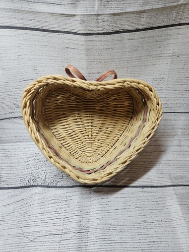 Heart shaped wicker basket - heart-shaped,