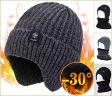 Men's Thermal Winter Hat - Windproof Ear Flaps & Beanie UK