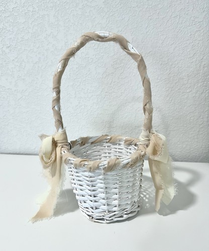 Flower girl basket - girl, white