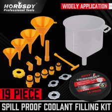 Spill Proof Radiator Coolant Filling Funnel Kit 19-pcs Cooling System fill kit