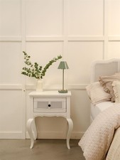 Louis Bedside Table, Cane