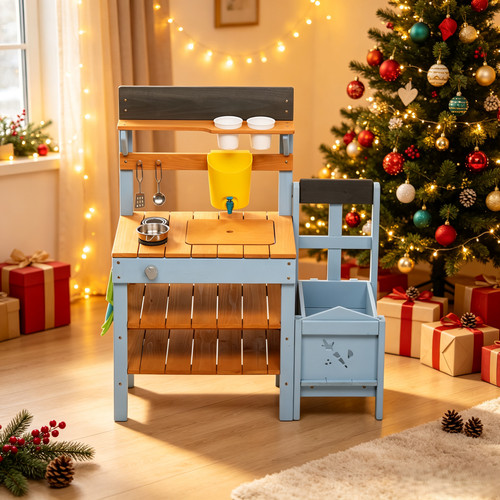 Wooden play kitchen children - wooden,