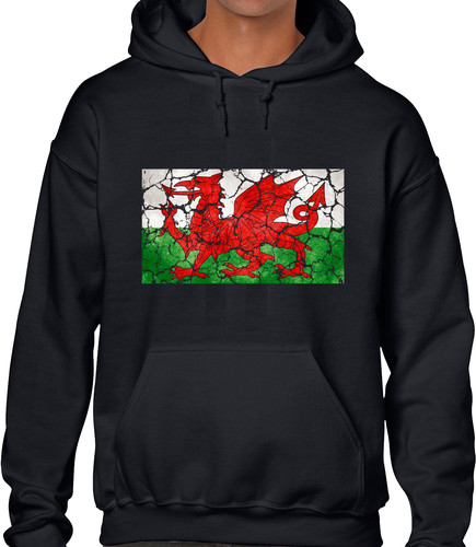 Vintage wales flag - wales, hoody