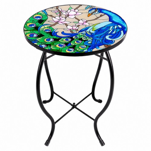Round side table - round, plant