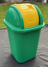 GREEN WELL WARE PLASTIC SWING LID BEDROOM / OFFICE BIN