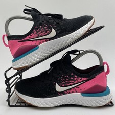 Nike Epic React Flyknit 2 Black Pink Blue Trainers Size UK 4.5 Womens AQ3243-016