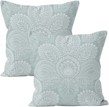 Set of 2 Duck Egg Blue Cushion - boho cushion Covers 45 X 45, teal cushions Cov