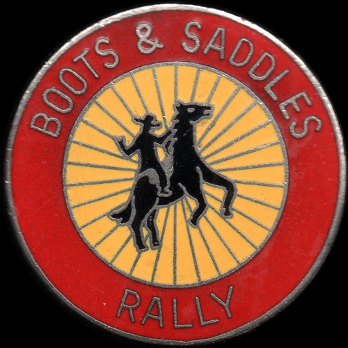Boots saddles rally pin - rally,