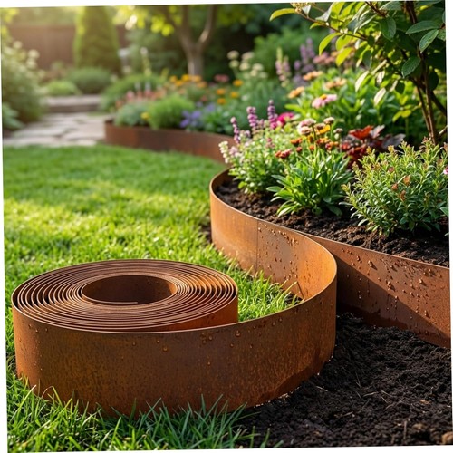 10m metal garden edging - metal,