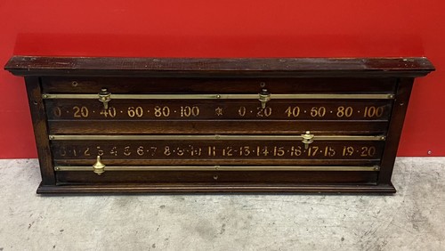 Antique oak snooker scoreboard - snooker,