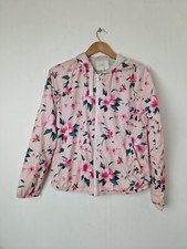 Adidas Neo Pink Floral Long Sleeved Lightweight Hooded Jacket Size Small