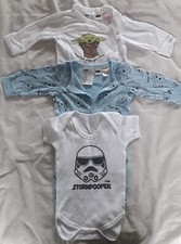 star wars themed baby grows x 2 and 1x vest