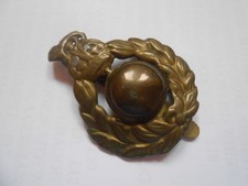 ROYAL MARINES  heavily service  worn beret  badge with added slider to reverse
