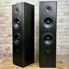 Tested ELTAX MILLENNIUM FRONT FLOORSTANDING SPEAKERS Black Ash 3-Way Danish Made