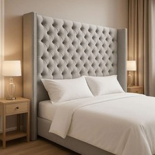 Stunning Winged Chesterfield Design 60" Floor Standing Headboard in Plush Velvet