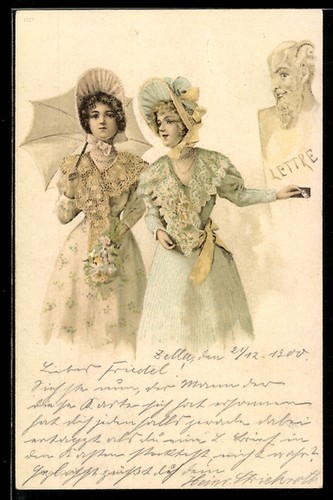 Lithograph two elegant young - two,