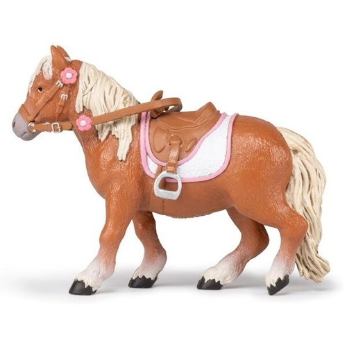 Shetland pony with saddle papo - shetland,