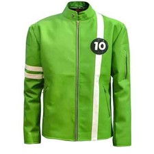 Ben 10 Alien Crush Stylish Halloween All Sizes Green Faux Leather Jacket New