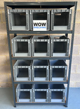 WOW Racking shelving inc Open Fronted storage plastic bins boxes EURO containers