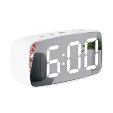 LED Electric Digital Alarm Clock Mains Mirror Temperature Display for Bedroom UK