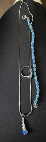 Ladies sterling silver - sterling, blue