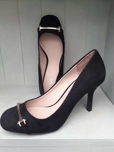 Next black suedette high - black, heel