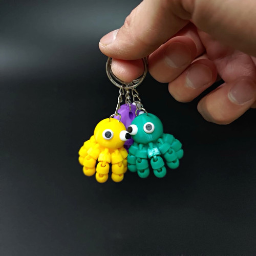 Plastic octopus animal keyring - octopus,
