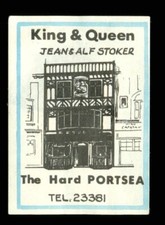Vintage Matchbox label Pub King & Queen The hard Portsea Hampshire MT1628