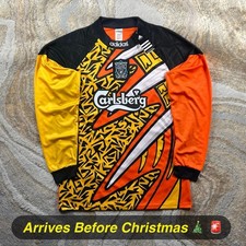 🚨 LAST ONE |Liverpool Adidas 95/97 Goalkeeper Home T-Shirt Free Shipping 🚛 M 