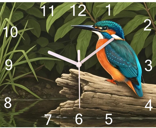 Kingfisher wall hanging clock - kingfisher,