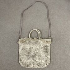 Natural Rafia Paper Messenger /Beach Bag LinedCrossbody Shoulder Strap Primark