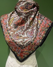 LIBERTY LONDON. 2  WONDERFUL VINTAGE SILK SCARF- CLASSIC PAISLEY PRINTS + FLORAL