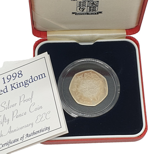 1998 silver proof 50p fifty - proof,