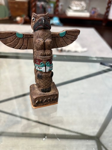 Wooden totem pole red cedar - wooden,
