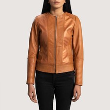 Sleeky Clean Tan Leather Biker