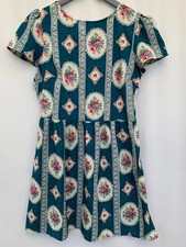  Primark blue floral skater