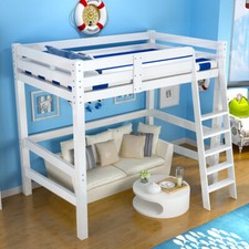 White 3FT High Sleeper Cabin Bed Child Kids Loft Bunk Bed Pine Wooden Bed Frame