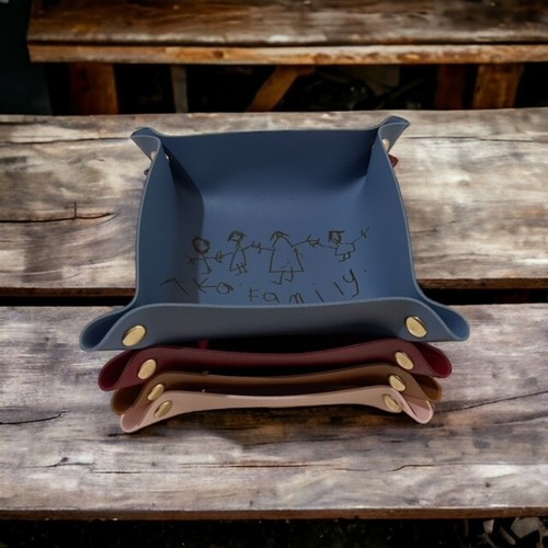 Leather valet tray - leather,