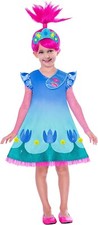 Girls Poppy Trolls World Tour Movie 2 Kids  Book Week Fancy Dress Costume Outfit