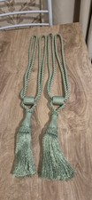 GREEN TASSLED CURTAIN TIE BACKS