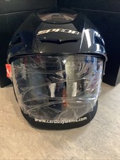 Spada Open Face Motorcycle Helmet Gloss Black Medium Scooter Commuter Motorbike 