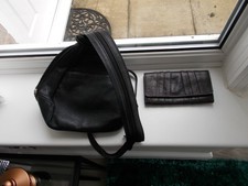 OSPREY SMALL BLACK RUCKSACK BAG & BROWN PURSE