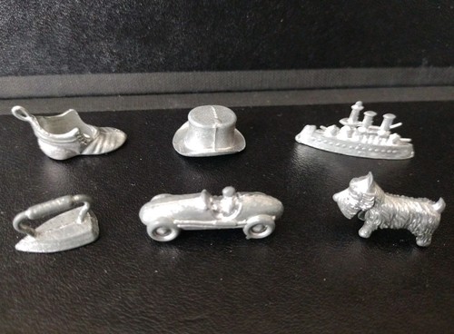 Vintage metal monopoly pieces - metal,
