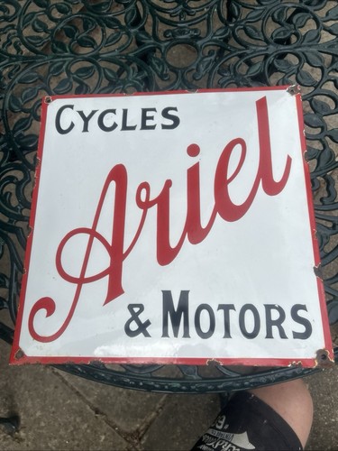 Enamel sign ariel cycles - enamel,