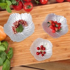 3Pcs Flower Shaped Glass Plate