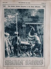 1916 WWI WW1 PRINT BRITISH ARTILLERY 15 INCH SHELLS CONCEALED MAGAZINE OFFENSIVE