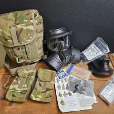 British Military Issue General Service Gas Mask GSR Respirator Size 3 & Extras